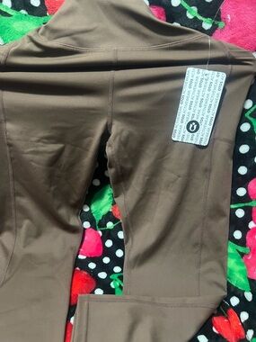 Girls' Brown Performance Leggings with High-Waist Comfort